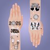 2025 New Years Eve Party Supplies Temporary Tattoos 40 Glitter Styles NYE Party Favors Happy New Year Decorations NYE 2025 70S 80S Disco Ball Party Decor