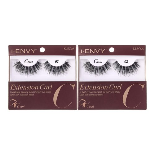 i-Envy 2 Pairs False Eyelashes C Curl Natural Lashes Salon Lash Extension Effect