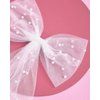 xo, Fetti Bachelorette Party Decorations Pearl White Hair Bow - Bride to Be | Bridal Shower Gift, Bridesmaid Favors