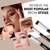 Eyebrow Brush - Duo Eye Brow Spoolie - Angled Eyeshadow Eyeliner - Precision Flat Definer - Small Shader - 3 Piece Makeup Brush Set - Cruelty Free Synthetic Bristles