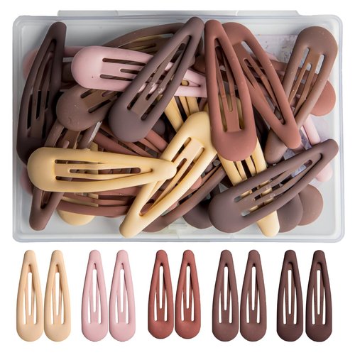 30PCS Non-Slip Metal Hair Clips, 4.8cm/1.89 Inch Small Barrettes Hair Accessories for Women and Girls (5 Colors)