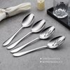 E-far Serving Spoons, 4-Piece Stainless Steel Serving Utensils Set - Solid Spoons x 2, Slotted Spoons x 2, Metal Hostess Serving Tablespoons for Catering Buffet Party Kitchen Restaurant