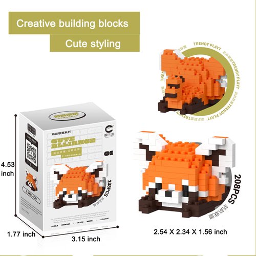 ALITTDRE Micro Building Blocks Animal Building Block Adult Cute Animals Toy Lesser Panda Model Kit Mini Building Block Home Decors for Kids and Adults(Lesser Panda)