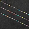 UMAOKANG 16.4 Feet Stainless Steel Chain for Jewelry Making Dainty Chain Necklace for Women Colorful Enamel Link Chain with Jump Rings and Lobster Clasps