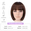 HSPJHTM Brown Bob Wigs,Short Bob Hair Wigs 10" Straight with Thick Bangs Synthetic Colorful Cosplay Daily Party Wig for Women Natural (Free Wig Cap)