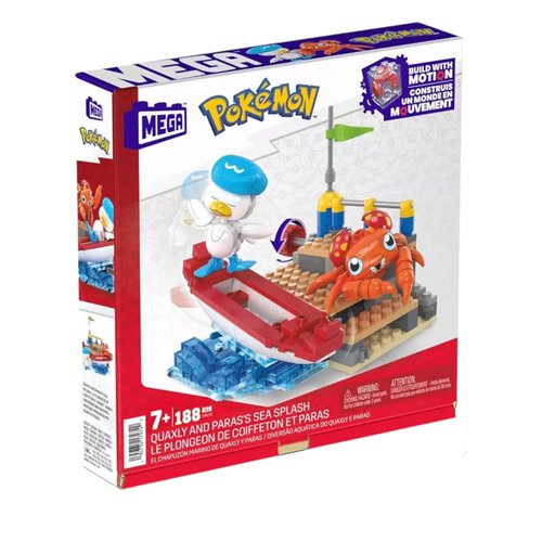 MEGA Pokemon Quaxly and Paras Building Toy Kit with 2 Action Figures 188pcs