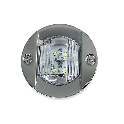 Pactrade Marine Boat 3 Inches Round Transom Interior Light LED Stern Anchor Light Stainless Steel Splashproof Flush Mount for Fishing Boat Pontoon Kayak