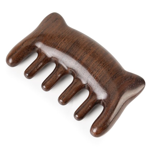 Nehzgnauh Wooden Scalp Massager Comb - Handmade sandalwood comb for Gentle Massage(Ebony)