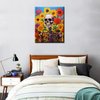 Graffitic Human Skeleton Oil Paint by Number Human Body Skull Painting by Numbers for Adults Kid Day of The Dead Digital Wall Art Home Modern Decor Sunflowers Artwork Boho Gift 16x20Inch(Frameless)