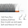 HERSQUEEN W Eyelash Premade 3D Fans Volume Extensions 0.07 C Curl Mix 8-16mm Clover Fans Lash Extensions Weave W Shaped Tips Eyelash Matte Black False Lashes(C 0.07 8-16mm)