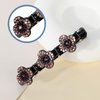 COMNICO Sparkling Crystal Stone Braided Hair Clips, 4Pcs Four-Leaf Clover Duckbill Clips Shiny Rhinestone Hairpins Hair Accessories for Women and Girls Styling Sectioning