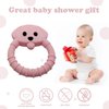 Baby Teething Toy Set - Includes Pink Pacifier Clip & Bear Teether - Silicone Chew Toys for Infants Newborns - BPA Free Freezer Safe