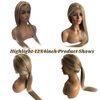 Highlight Lace Closure Wig Human Hair, Highlights Ombre Ash Brown to Beige and Plaitnum Blonde Lace Front Straight Wigs 9A Brazilian Vigin Hair Glueless Lace Front Wigs Pre Plucked Hairline for Women