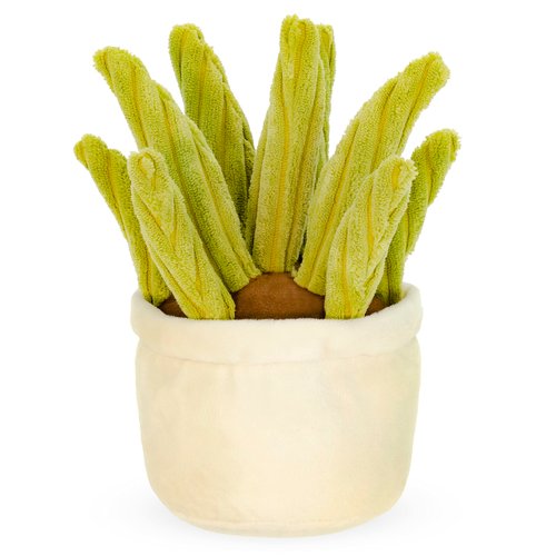 Giftable World 12 Inch Plush Pet Toy Aloe Vera Plant with Squeaker & Crinkle Dog Chew Toy