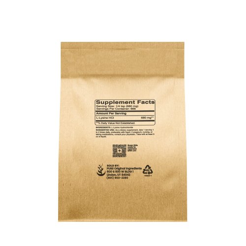 Pure Original Ingredients L-Lysine HCl (1lb) Alpha Amino Acid, Non-GMO, Gluten-Free