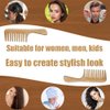 Wooden Wide Tooth Comb for Women Men, Anti-static Detangling Hair Comb Styling Comb for Curly Fine Straight Wet Dry Hair, Natural Bamboo Comb
