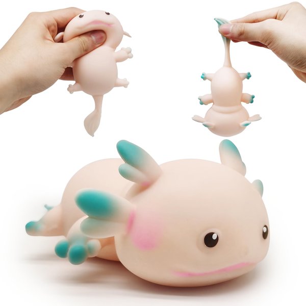 ZTATU Axolotl Toy, Stress Balls for Kids (1PCS) Salamander Stress Dough Ball, Squishy Fidget Toys Axolotl Gifts, Sensory Toys for Kids, Stress Relief Toy Party Favors Squeeze Ball. (Pink)