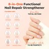 modelones 15ml 8-in-One Nail Ridge Filler Strengthener Base Coat Nail Polish Repair Nail Growth Treatment for Thin and Damaged Nails, Pure Bliss