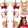 3 Pairs Christmas Hair Clips Cute Reindeer Antlers Ears Holiday Headpiece Hair Accessories Headbands for Women Girls (Cute Christmas Style)