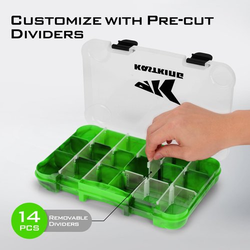 KastKing Bait Vault Camouflage Tackle Box, Plastic Tackle Trays, Fishing Tackle Box Storage Organizer with Removable Dividers, 2 Packs Lure Boxes Terminal Tackle Storage, Rounded Corner