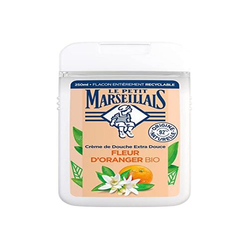 Le Petit Marseillais Extra Gentle Organic Orange Blossom Shower Cream (250 ml bottle) – Shower gel with 92% ingredients of natural origin – Fully recyclable bottle