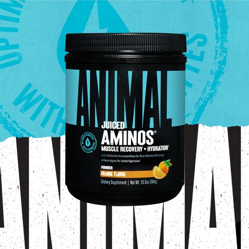 Animal Juiced Amino Acids - BCAA Powder EAA Matrix Plus Hydration with Electrolytes and Sea Salt Anytime Recovery and Improved Performance, Orange Flavor, 30 Servings