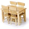 Miniature Dining Table & Chair Set for Dollhouse 1 12 Scale Wooden Furniture Model 5pcs House Mini Decoration Accessories DIY Hobby Gift (Wood)
