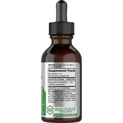 Horbäach Peppermint Leaf Liquid Extract | 2 fl oz | Vegetarian, Non-GMO & Gluten Free Herbal Supplement