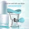 Eye Wash Cup,Eye Wash Cleaner Kit Silicon Manual Air Pressure Eye Cleaning Cup Tool Effective Eye Rinse Clean Dust Makeup Irritants,Transparent with Storage Container Eye Cup Soothing Tired Eyes(Blue)