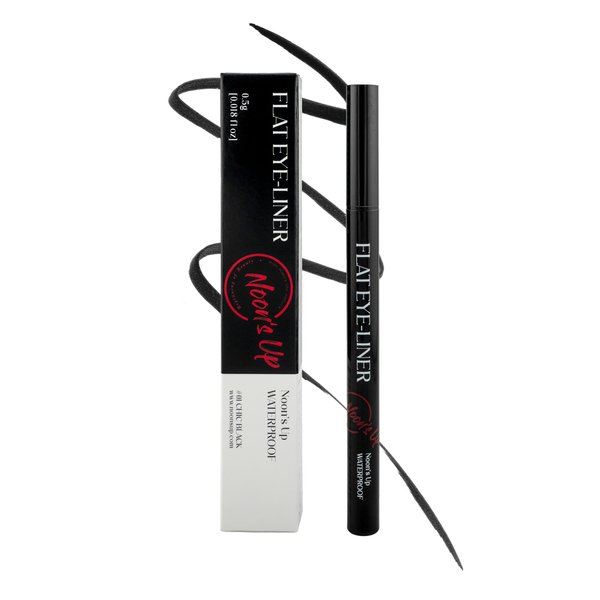 NOON'S UP Flat Eye-Liner - Waterproof Liquid Eyeliner Pen | Ultra-Slim & Bold Black Eyeliner | Quick-Dry & Waterproof Eyeliner Liquid Liner | Look-Defining Black Eyeliner Pen (0.018 Fl. Oz.)