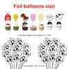 Sumind Farm Birthday Party Decorations Farm Animals Barn Backdrop Banner Walking Balloons Cupcake Toppers Birthday Party Supplies Set for Kids Farm Animals Cow Theme Party Supplies