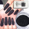 Vonrui Superfine French Nail Glitter Powder - Black White Snow Design Nail Sugar Powder Shiny Effect Candy Glitter Flakes Pigment Dust Gel Polish Manicure Accessories DIY Crafts (2 Bottles)