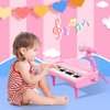 Love&Mini Pink Piano Toys for 1+Years Old Girls First Birthday Gifts Toddler Piano Music Toy Instruments with 24 Keys and Microphone