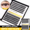 Bodermincer 120 Clusters 10mm+12mm/12mm+14mm/14mm+16mm Mixed Wide Cluster False Eyelash Individual Cluster EyeLashes Grafting Fake False Eyelashes Eyelash Extension (Black 12mm+14mm Mixed)