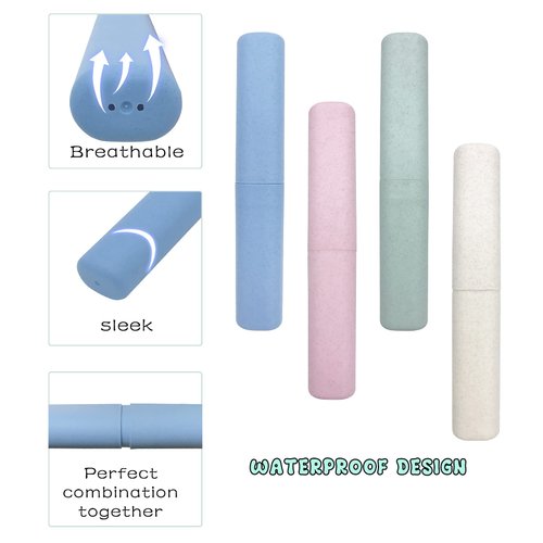 SietDESEO 4 Pack Toothbrush Travel Case, Portable Breathable Toothbrush Holder for Travel Business Camping School Toothbrush Case