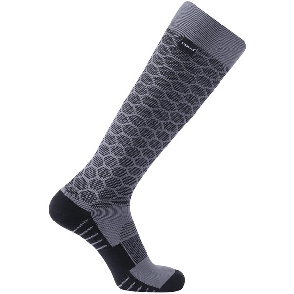 RANDY SUN Waterproof Wading Knee Socks, Mens Summer Socks Over the Calf Climbing Hiking Trekking Socks Grey& Black, Medium