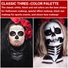 ZHISHUDL 3 Colors Black White Red Face Body Paint Clown Makeup Palette Professional Face Paint for Halloween Cosplay Sfx Joker Zombie Vampire Makeup