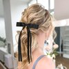 WantGor Hair Clips, Women Tassel Ribbon Bowknot Hair Bows Clip Ponytail Holder Hair Accessories Hair Ribbon Ties with Long Tail (Black)