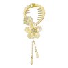 Bridal Pearl Korean Flower Hair clip Comb Tassel Women Barrettes Hair Claw Hair Beautiful Design with Crystals, Gold
