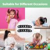 100Pcs Black Hair Ties Ouchless Ponytail Holders, No-metal No Crease Medium Elastic Band for Braids Thick and Curly Hair, Seamless Hair Elastics 1.57”Soft Hair Accessories for Women and Girls