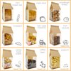 BIUBIU Paper Bread Bags for Homemade Bread Sourdough Bread Bags Bakery Bags with Window Cookie Bags for Packaging Brown Kraft Snack Bags Pastry Candy Treat Popcorn Coffee Tin Tie Tab Lock Gift Giving