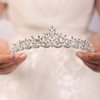JWICOS Silver Bridal Princess Queen Tiara Crown Rhinestones Crystal Leaves Wedding Tiara Party Hats Pageant for Brides and Bridesmaid