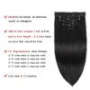 Real Clip in Hair Extensions Natural Black 8 Pieces - Premium Womens Straight Double Weft Thick Remy Hair Extensions Clip in on Human Hair for Long Hair (16" / 16 inch, #1B, 102 grams/3.6 Oz)