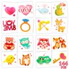Konsait 144 pcs Valentine's Day Temporary Tattoos for Adults Kids - Cute Valentines Heart Tattoos Animal Tattoos Stickers, Valentines Gifts, Valentines Party Favors, 48 Design