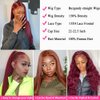 20 Inch 99J Burgundy Lace Front Wigs Human Hair 13x4 Straight Lace Front Wigs Human Hair Pre Plucked Wine Red Colored Straight Wigs Human Hair Full Lace Human Hair Wigs for Black Women Glueless Wigs