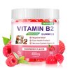 Vitamin B2 Gummies Riboflavin 400mg Supplement with Magnesium for Kids & Adults B2 Gummies for Migraine Relief, Headache Relief & Nervous System Support, Vegan, Sugar-Free, Raspberry Flavor 90 Count