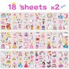 Princess Temporary Tattoo for Kids, 270+ Pcs One-horned creature Rainbow Crown Fake Tattoos for Girls’ Party Supplies Kids' Birthday Favor, 36 Sheets Waterproof Tattoos for 5 6 7 8 9 Years Old Girls