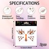 Cute Reindeer Face Stickers 2Pcs Glitter Elk Eye Body Face Tattoo Stickers for Kids Adult Christmas Party Makeup Self Adhesive Fake Tattoo Sticker Cospay Party Supplies
