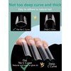 504 PCS No C Curve Clear Nail Tips for Acrylic Nails Professional, 3XL Extra Long, 12 Sizes Half Cover Straight Tapered Square French Fake Nail Tips for Nail Salons Home DIY