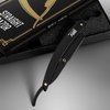 BRV MEN Professional GERMAN Steel Straight Edge Barber Razor w/ 100 Lord Platinum Single Edge Razor Blades | Straight Razors for Men | Barbershop Accessories | Mens Shaving Knife & Shavette - Black